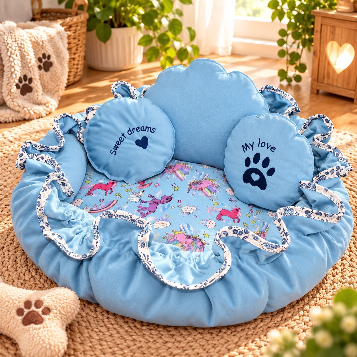 Cuccia Rotonda Double Face Unicorno